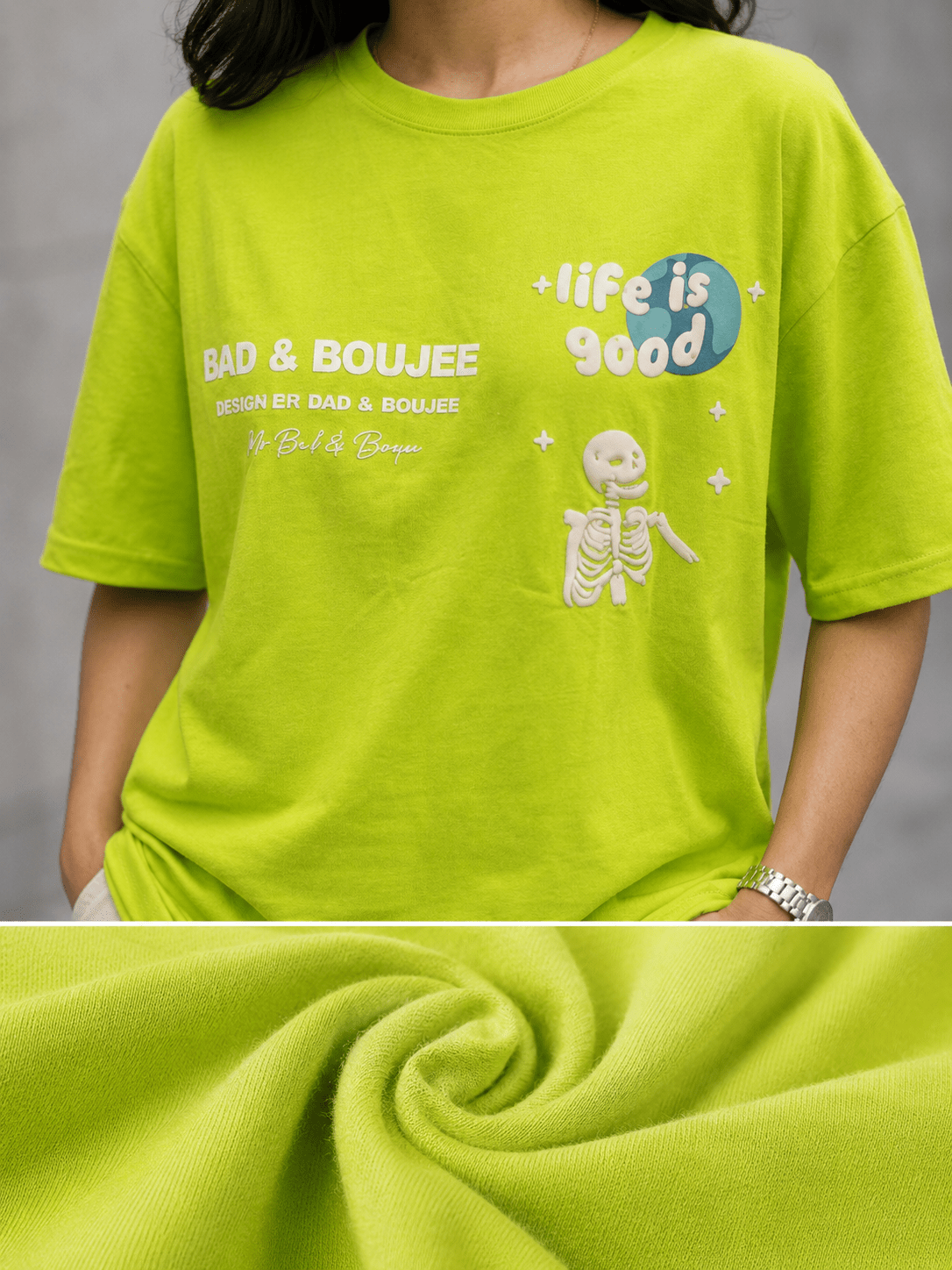 Club Leo Wear – “Bad & Boujee” Women Oversized T-Shirt - Club Leo Wear