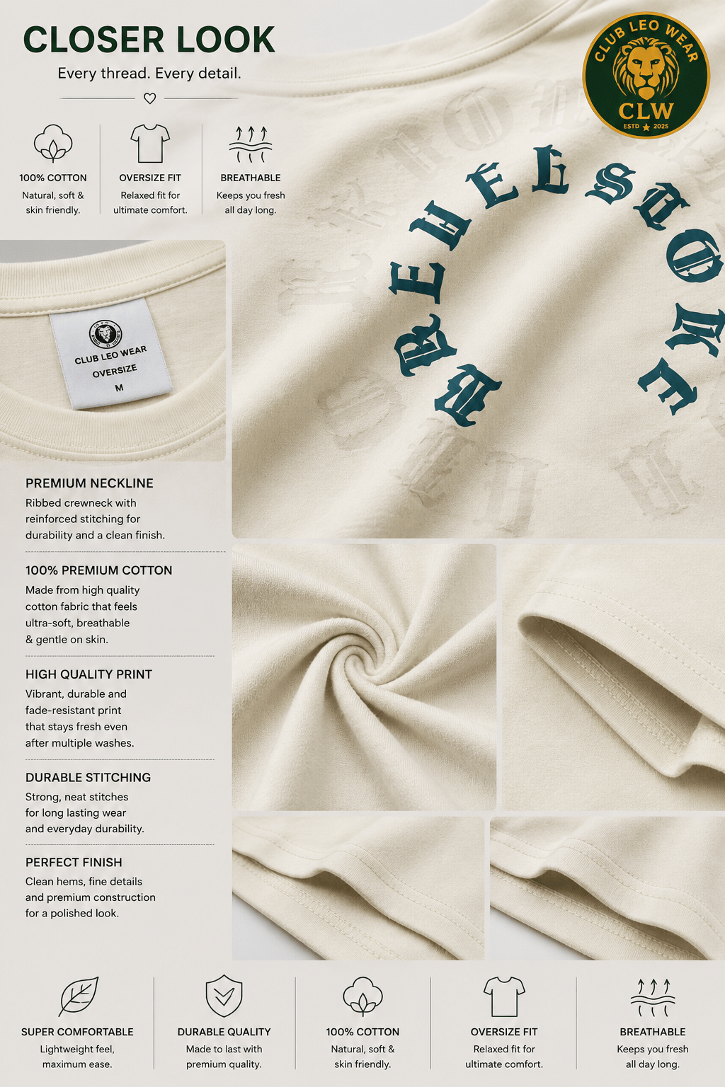 Men oversized tshirt - Club Leo Wear