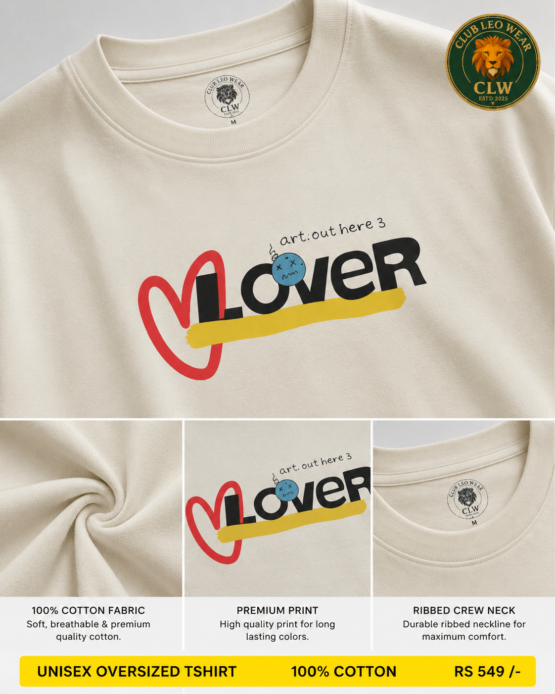 Unisex Oversized Tshirt - Club Leo Wear