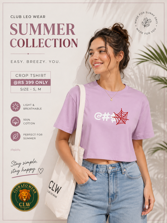 Women Beige Graphic Crop T-Shirt | Casual Summer Cotton Tee