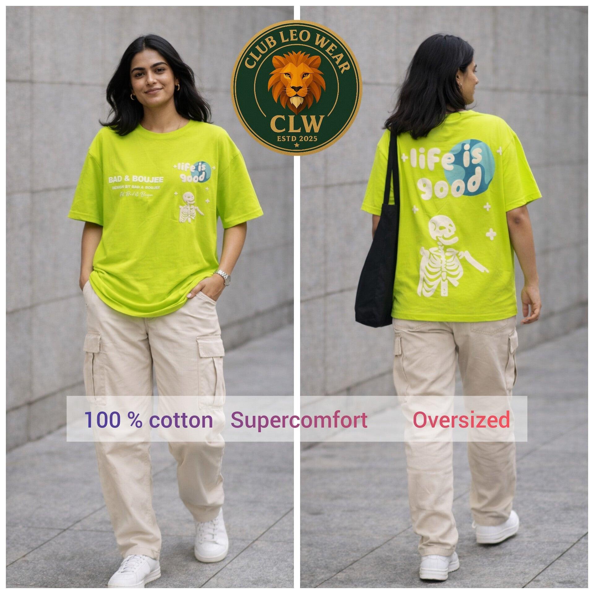 Club Leo Wear – “Bad & Boujee” Women Oversized T-Shirt - Club Leo Wear