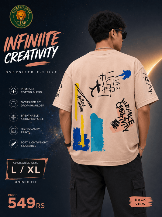 Club Leo Wear – “Infinite Creativity” Oversized Unisex T-Shirt - Club Leo Wear