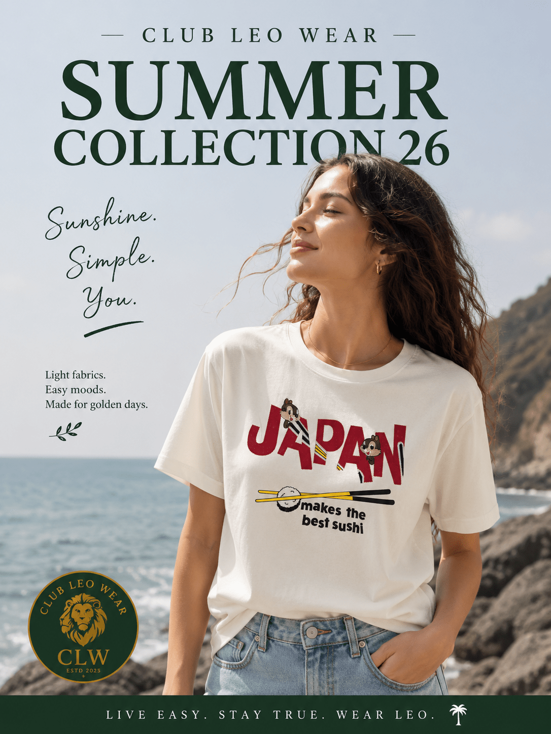 Club Leo Wear Japan Embroidery Oversized T-Shirt | White Graphic Tee - Club Leo Wear