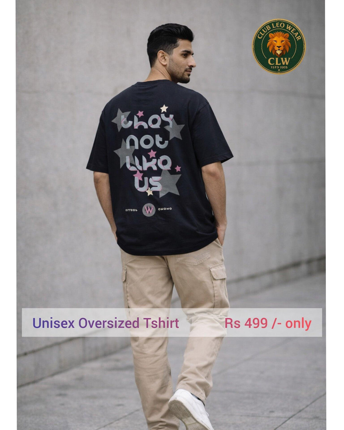 Men oversized fit tee shirt - Club Leo Wear