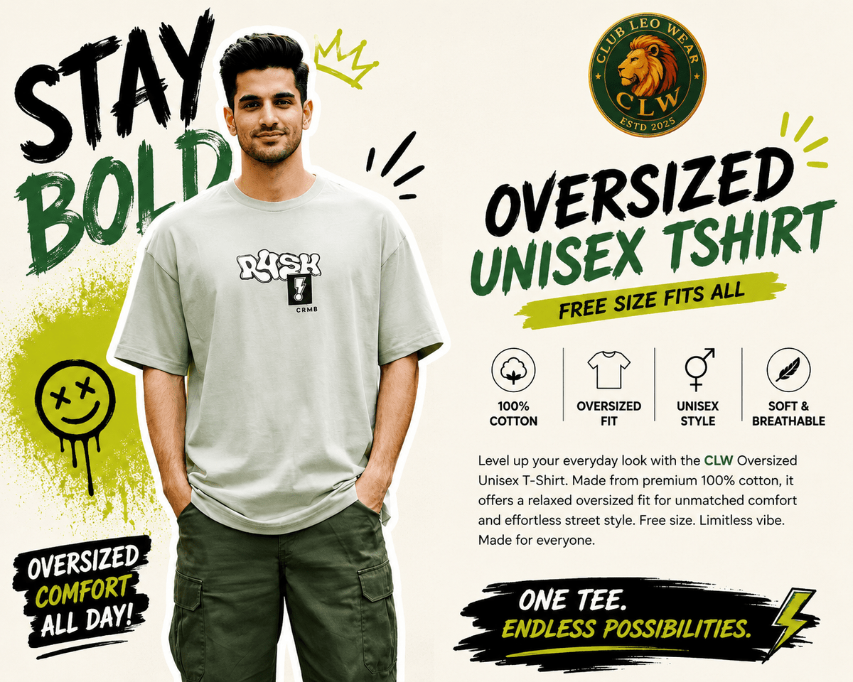 "Risk” Oversized Unisex T-Shirt - Club Leo Wear
