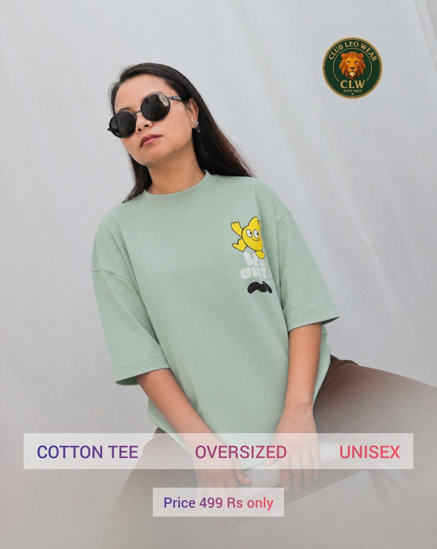 Unisex oversized fit tee shirt - Club Leo Wear