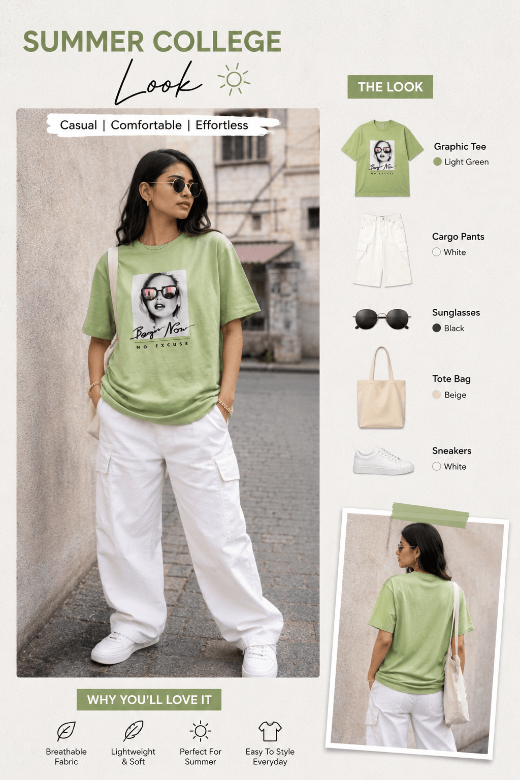 Women green oversized graphic tee - Club Leo Wear