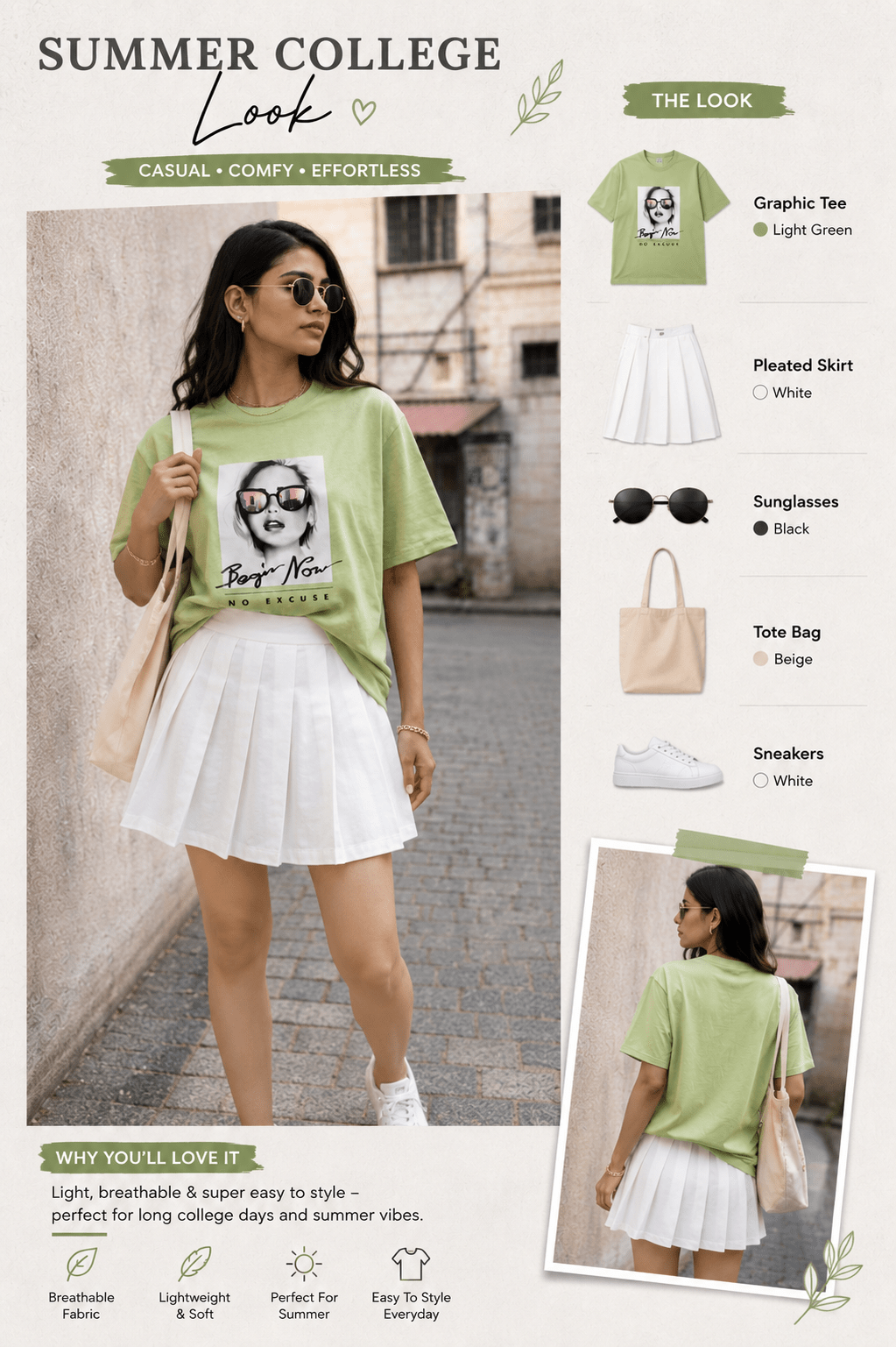 Women green oversized graphic tee - Club Leo Wear