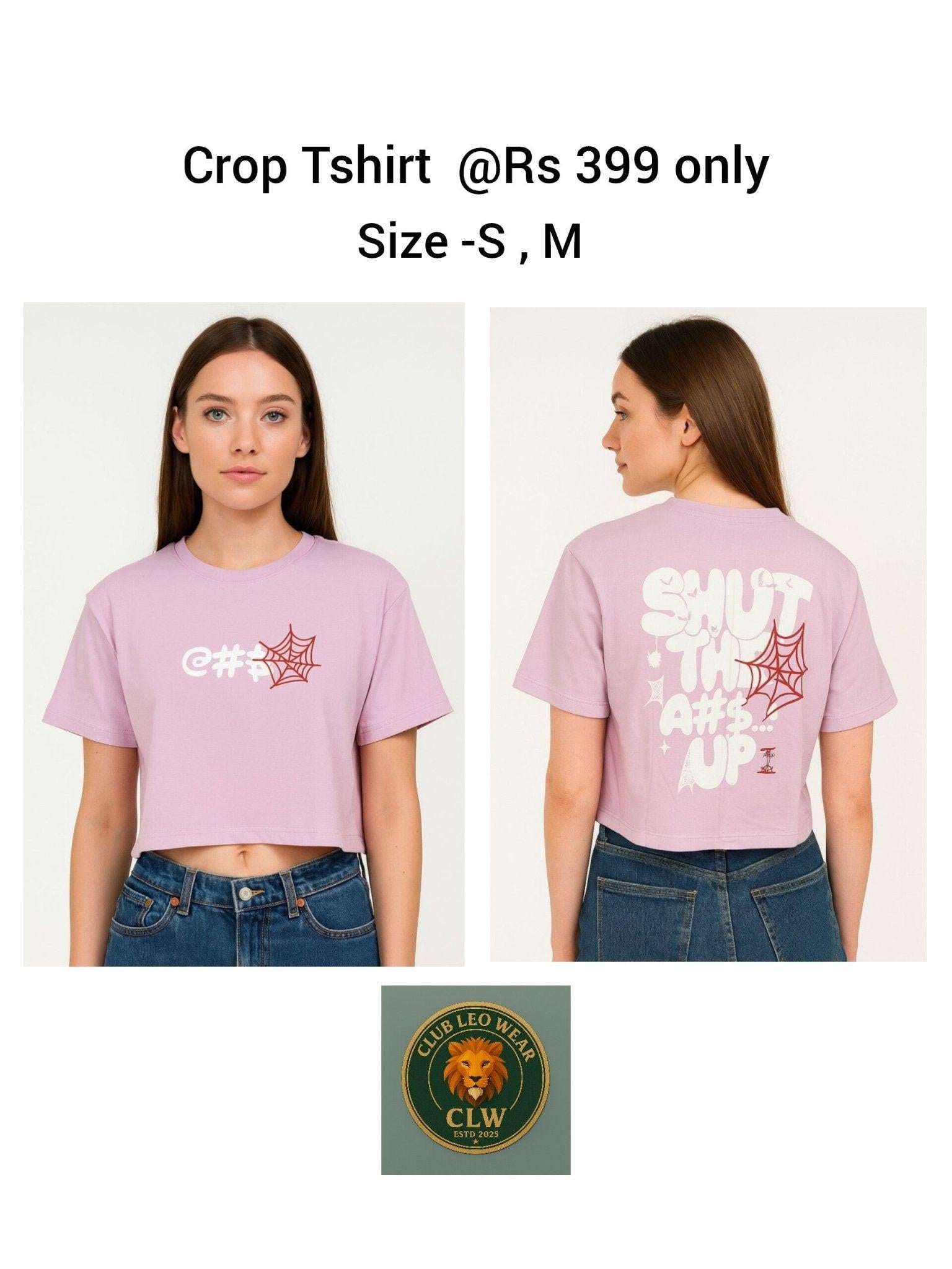 Women light pink crop tee shirt - Club Leo Wear