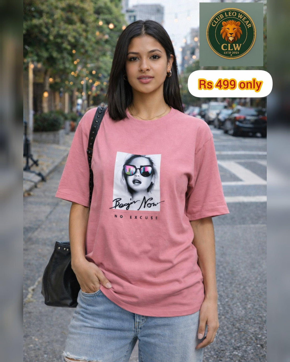 Women oversized fit tee shirt - Club Leo Wear