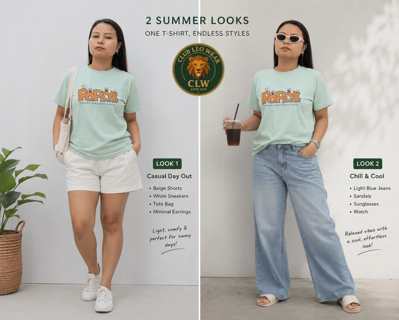 Women POPEYE graphic regular size t-shirt - Club Leo Wear