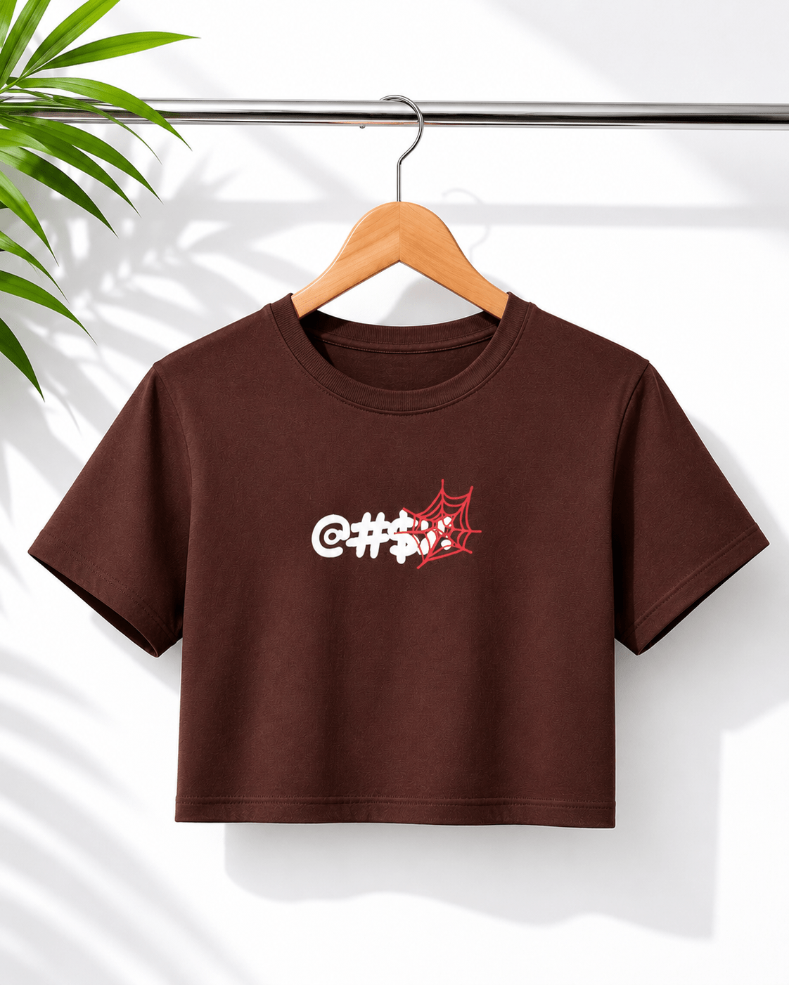 Women's Brown Graphic Crop T-Shirt | Club Leo Wear - Club Leo Wear