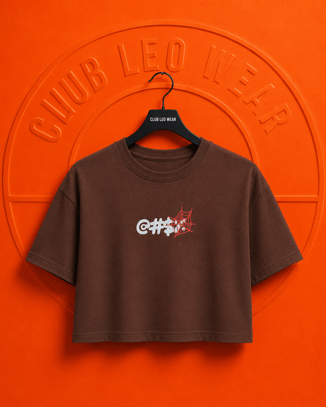 Women's Brown Graphic Crop T-Shirt | Club Leo Wear - Club Leo Wear