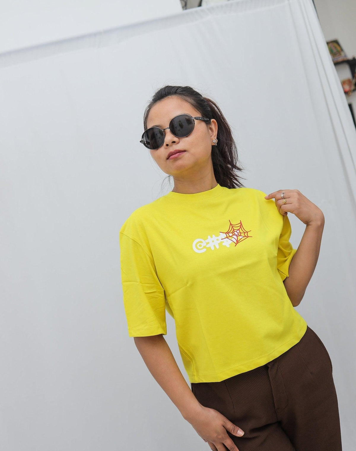 Yellow crop top for women - Club Leo Wear